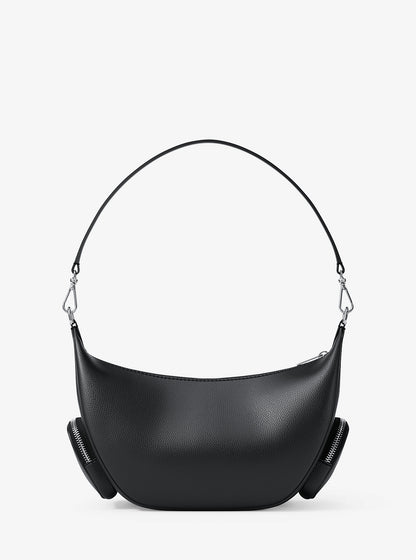 Merritt Medium Pebbled Leather Convertible Shoulder Bag Black Black