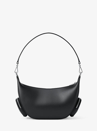 Merritt Medium Pebbled Leather Convertible Shoulder Bag Black Black