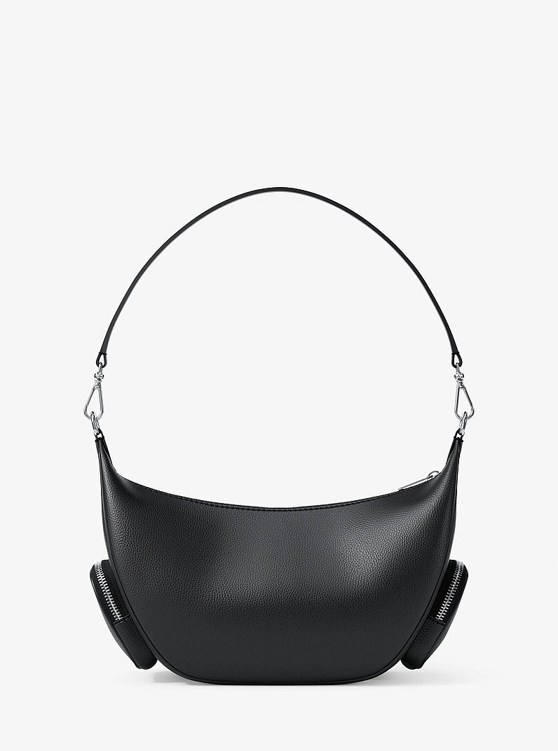 Merritt Medium Pebbled Leather Convertible Shoulder Bag Black Black