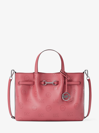Carson Medium Logo Debossed Satchel Hibiscus Hibiscus