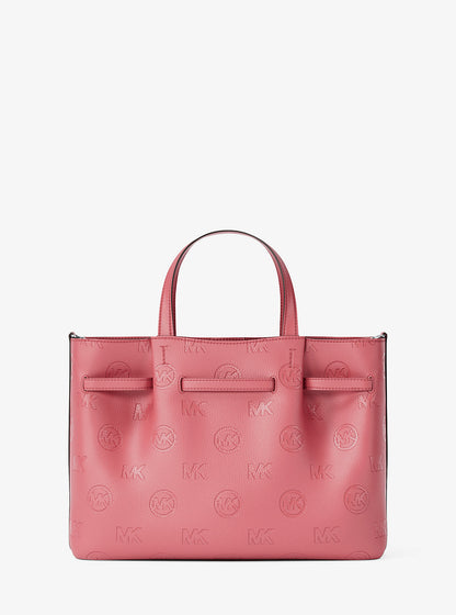 Carson Medium Logo Debossed Satchel Hibiscus Hibiscus