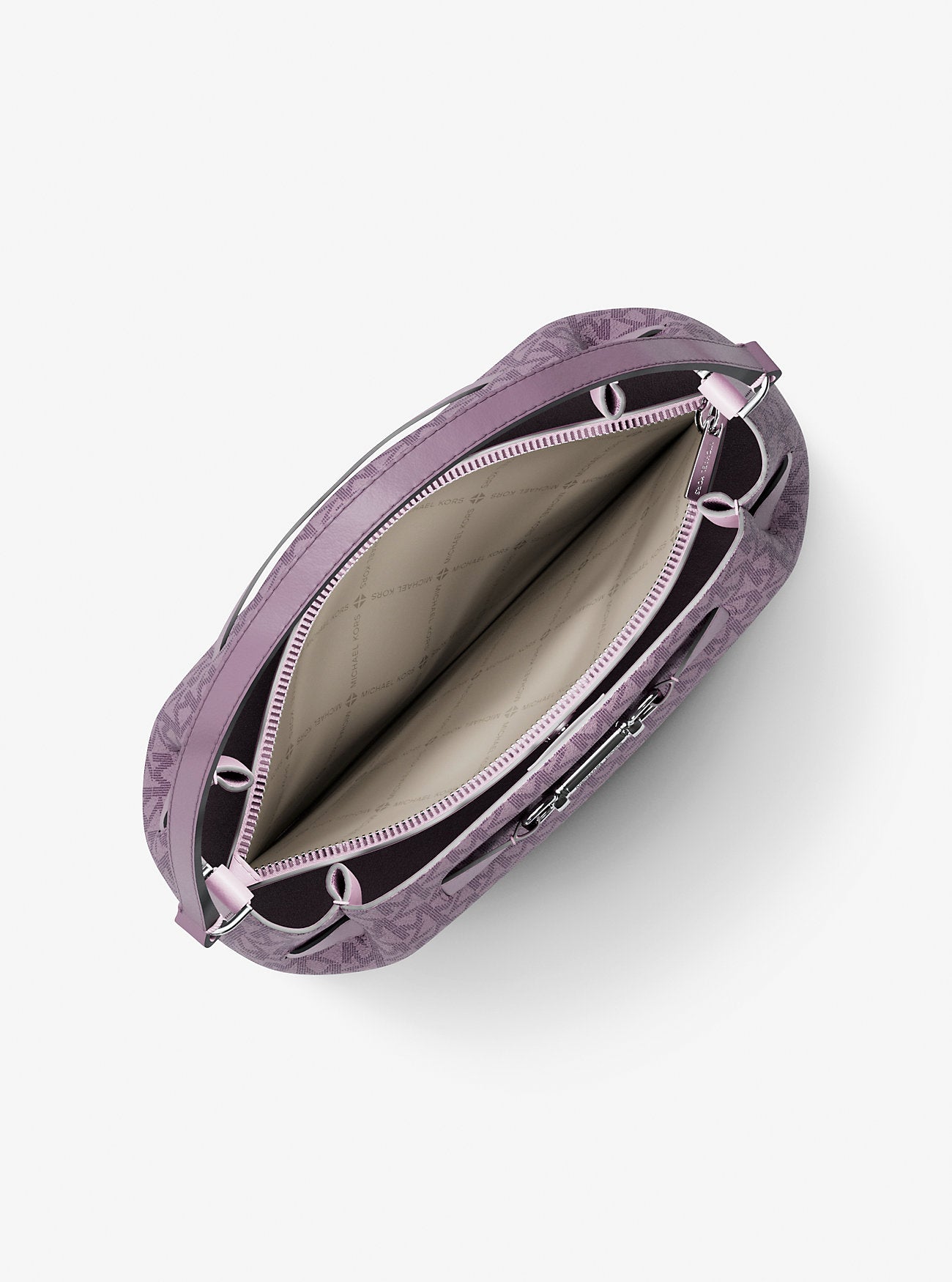 Carson Medium Signature Logo Convertible Bucket Crossbody Bag Lt Quartz Lt Quartz