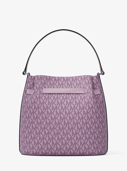 Carson Medium Signature Logo Convertible Bucket Crossbody Bag Lt Quartz Lt Quartz