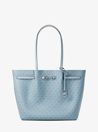 Carson Large Signature Logo Tote Bag Pale Ocean Pale Ocean