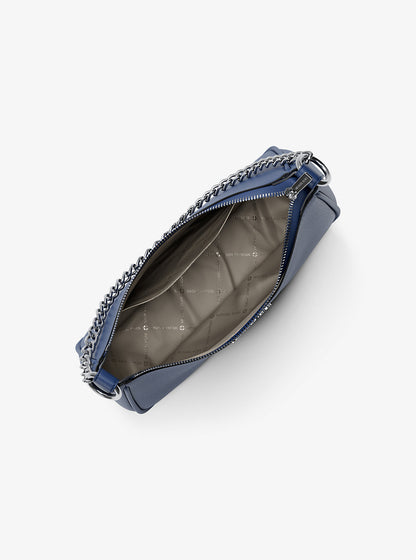 Jet Set Large Pebbled Leather Convertible Crossbody Bag Galaxy Blue Galaxy Blue