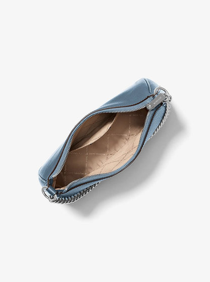 Jet Set Large Pebbled Leather Convertible Crossbody Bag Denim Denim