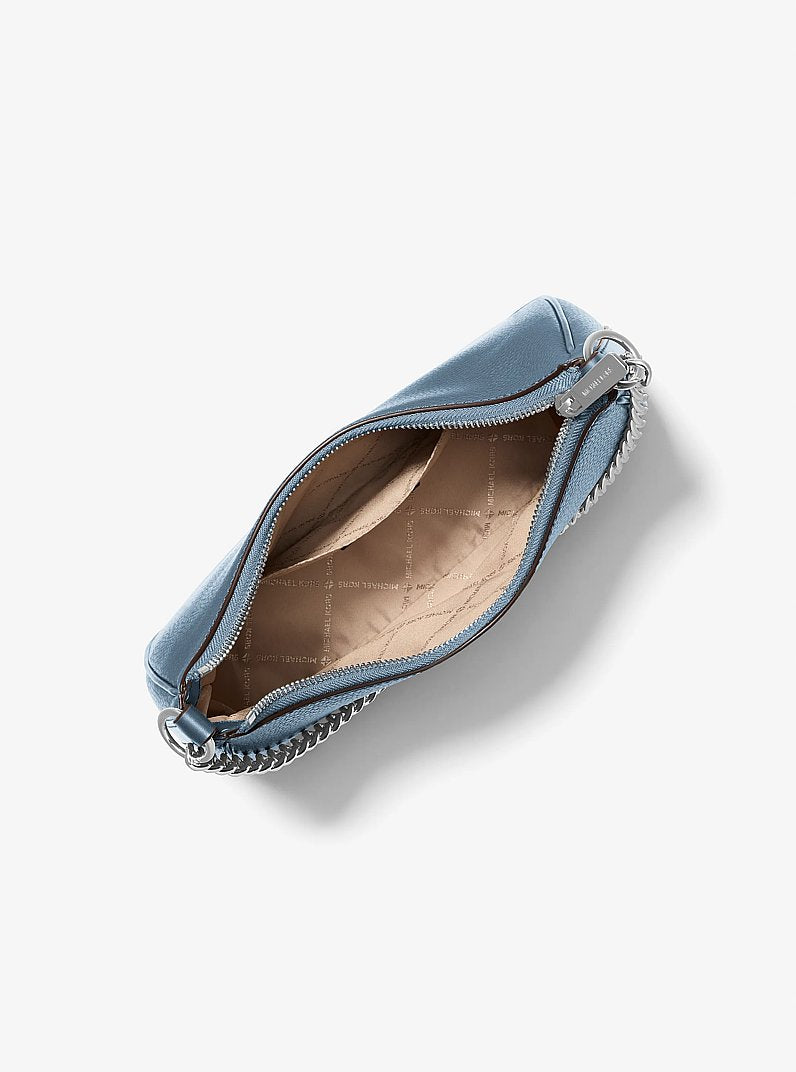 Jet Set Large Pebbled Leather Convertible Crossbody Bag Denim Denim