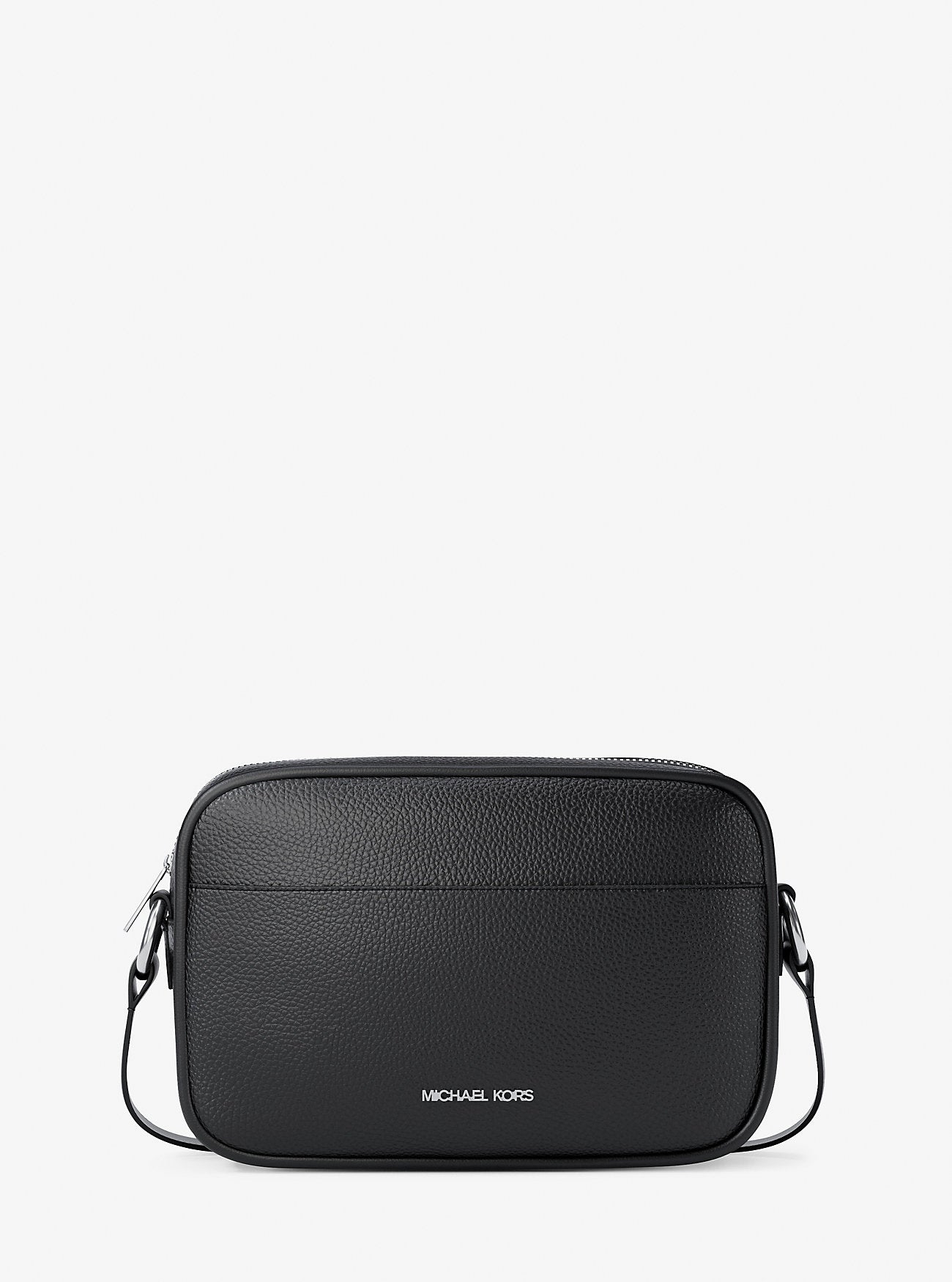 Jet Set Pebbled Leather Camera Crossbody Bag Black Black