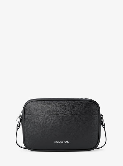 Jet Set Pebbled Leather Camera Crossbody Bag Black Black