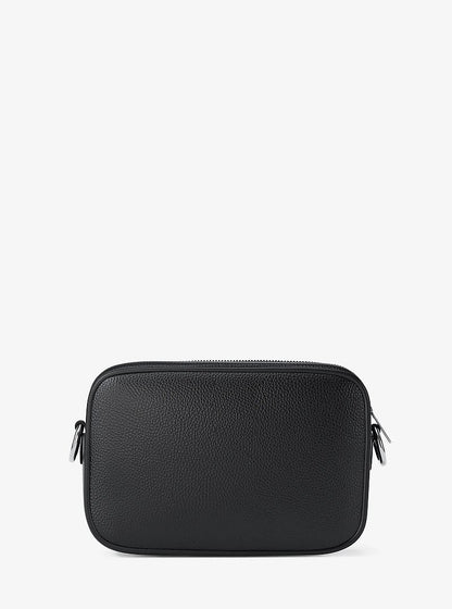 Jet Set Large Pebbled Leather Camera Crossbody Bag Black Black