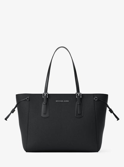 Voyager Large Saffiano Leather Tote Bag Black Black