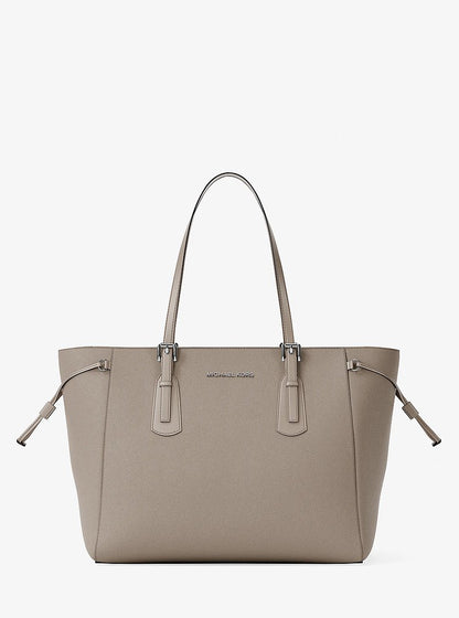 Voyager Large Saffiano Leather Tote Bag Pearl Grey Pearl Grey