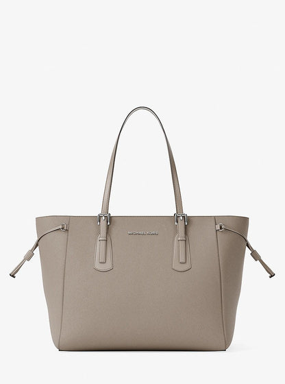 Voyager Large Saffiano Leather Tote Bag Pearl Grey Pearl Grey
