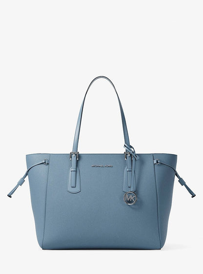 Voyager Large Saffiano Leather Tote Bag Denim Denim