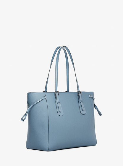 Voyager Large Saffiano Leather Tote Bag Denim Denim