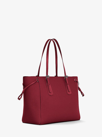 Voyager Large Saffiano Leather Tote Bag Maroon Maroon