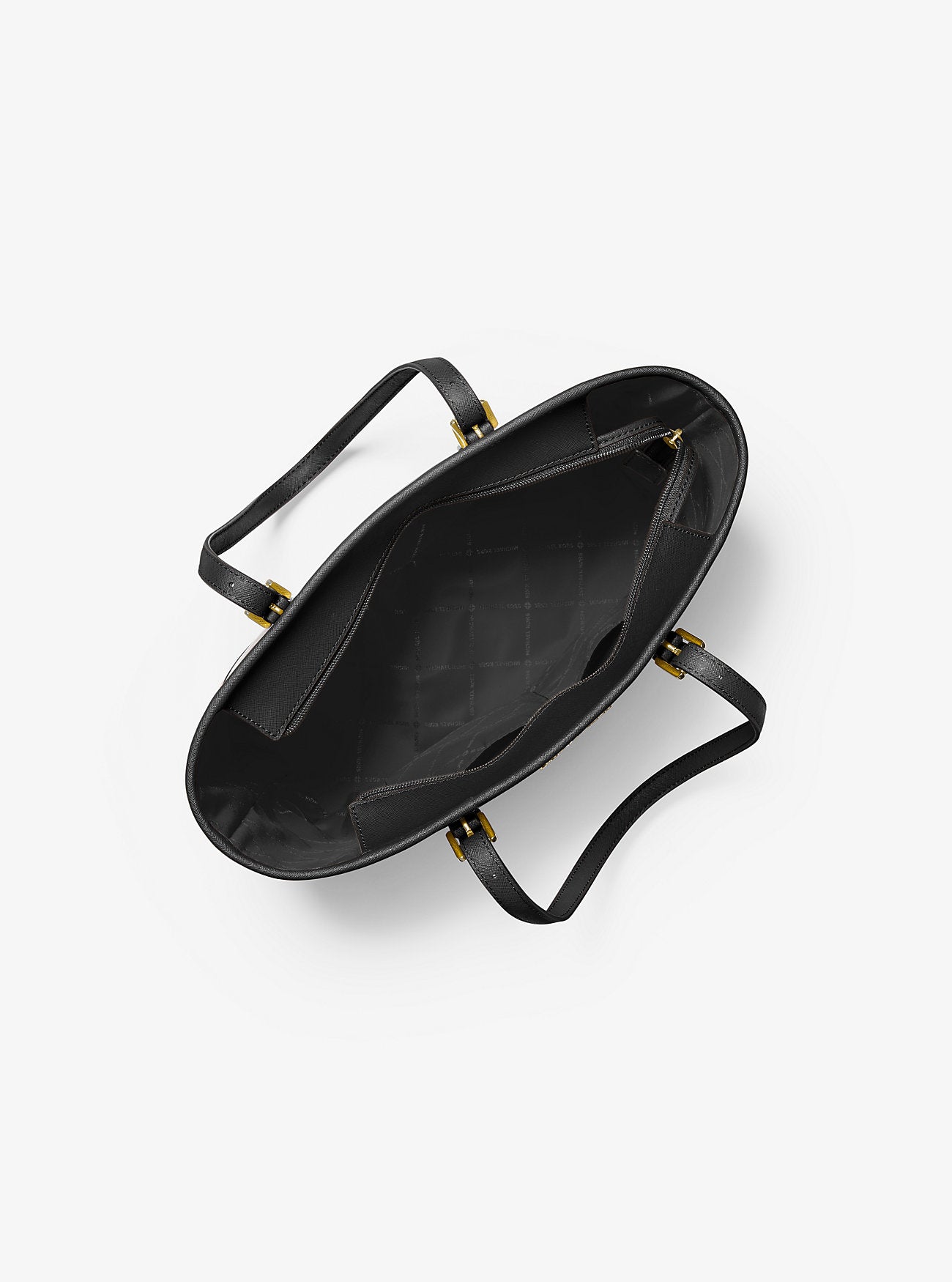 Jet Set Travel Small Saffiano Leather Top-Zip Tote Bag Black Black