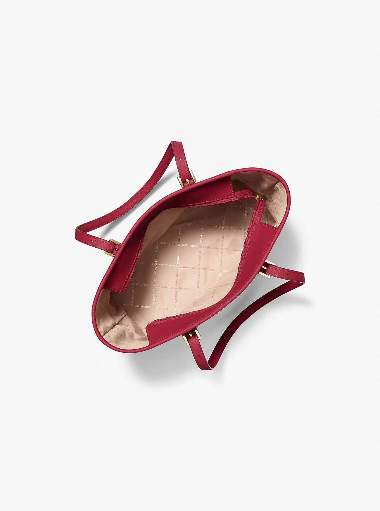 Jet Set Travel Small Saffiano Leather Top-Zip Tote Bag Cherry Cherry