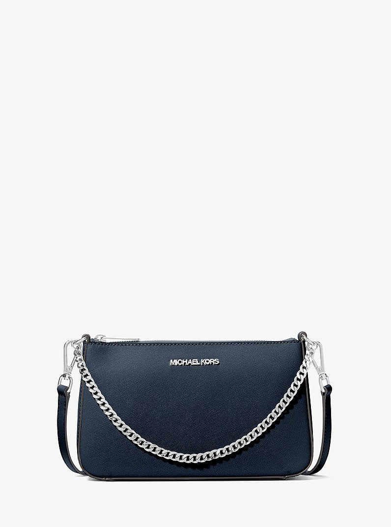 Jet Set Medium Saffiano Leather Crossbody Bag Navy Navy