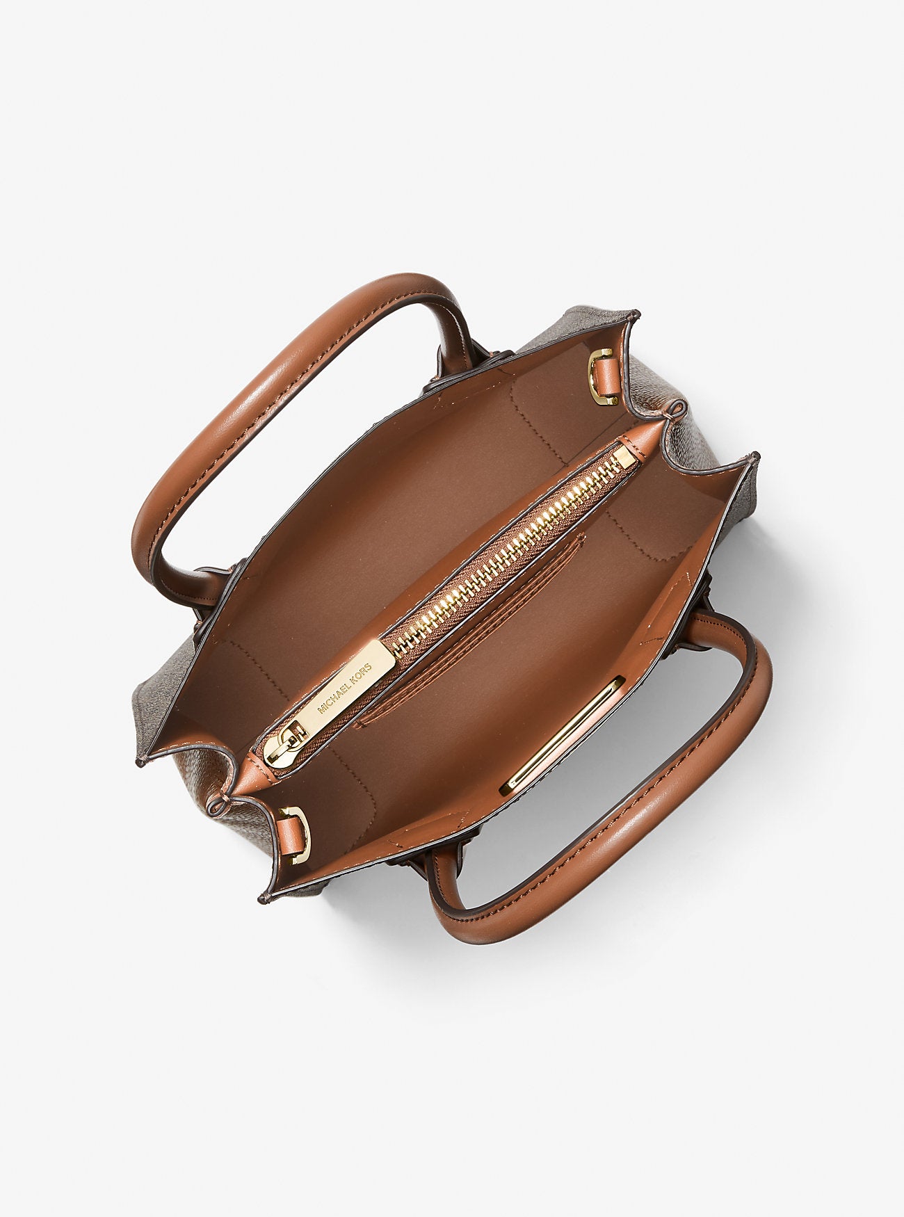 Mercer Medium Logo and Leather Accordion Crossbody Bag Brown Brown