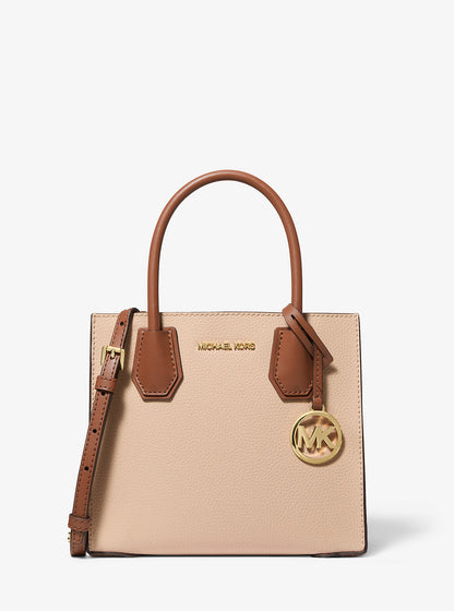 Mercer Medium Two-Tone Pebbled Leather Crossbody Bag Luggage Luggage