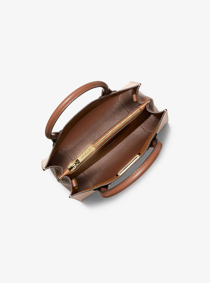 Mercer Medium Two-Tone Pebbled Leather Crossbody Bag Luggage Luggage