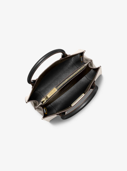 Mercer Medium Two-Tone Pebbled Leather Crossbody Bag Lt Cream Lt Cream