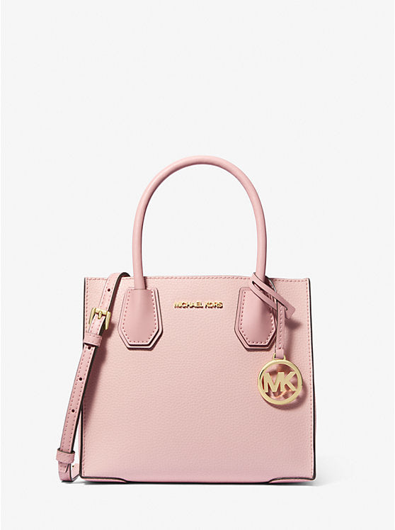 Micheal Kors Mercer Medium Two-Tone Pebbled Leather Crossbody Bag Pwd Blsh Mlt