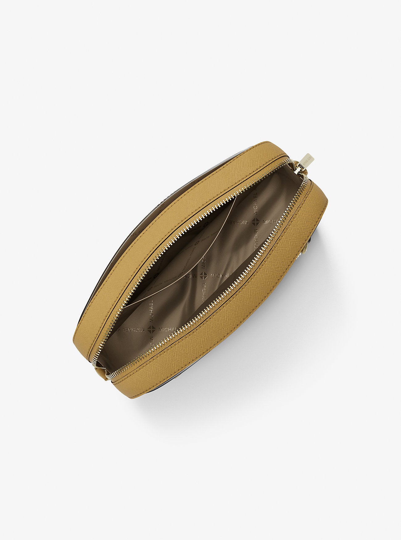 Jet Set Large Saffiano Leather Crossbody Bag Honey Honey