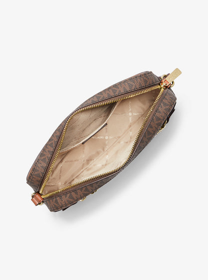 Jet Set Large Logo Crossbody Bag Brown Brown