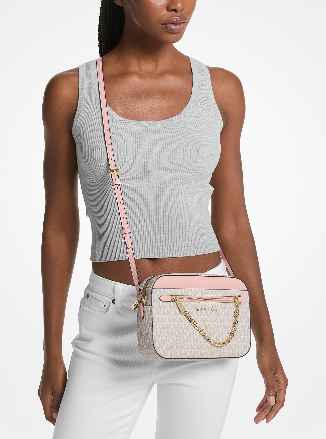 Jet Set Large Logo Crossbody Bag Pwd Blsh Mlt Pwd Blsh Mlt