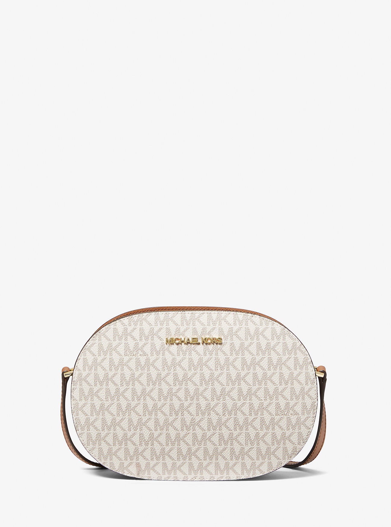 Jet Set Travel Medium Signature Logo Crossbody Bag Vanilla Vanilla