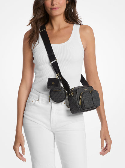 Jet Set Medium Signature Logo Crossbody Bag with Case for Apple Airpods Pro® Black Black