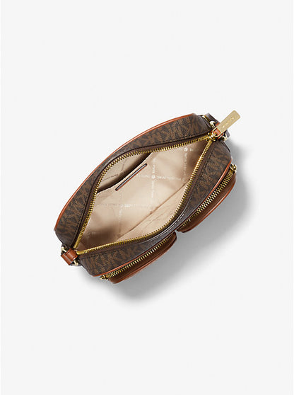 Jet Set Medium Signature Logo Crossbody Bag with Case for Apple Airpods Pro Brown