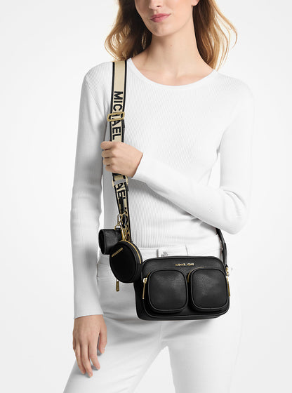 Jet Set Medium Leather Crossbody Bag with Case for Apple Airpods Pro® Black Black