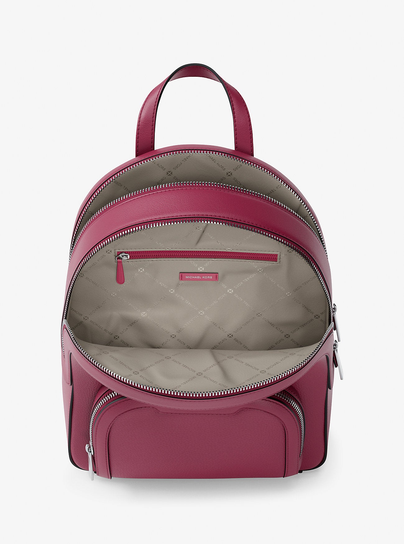 Jaycee Medium Pebbled Leather Backpack Dk Raspberry Dk Raspberry