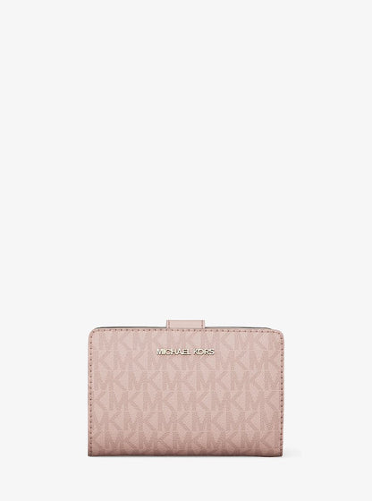 Jet Set Medium Signature Logo Bi-Fold Wallet Powder Blush Powder Blush