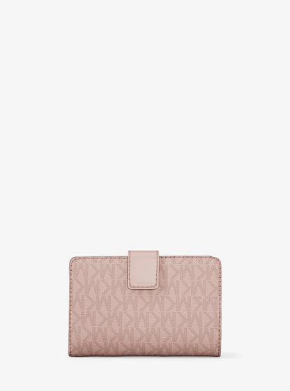 Jet Set Medium Signature Logo Bi-Fold Wallet Powder Blush Powder Blush