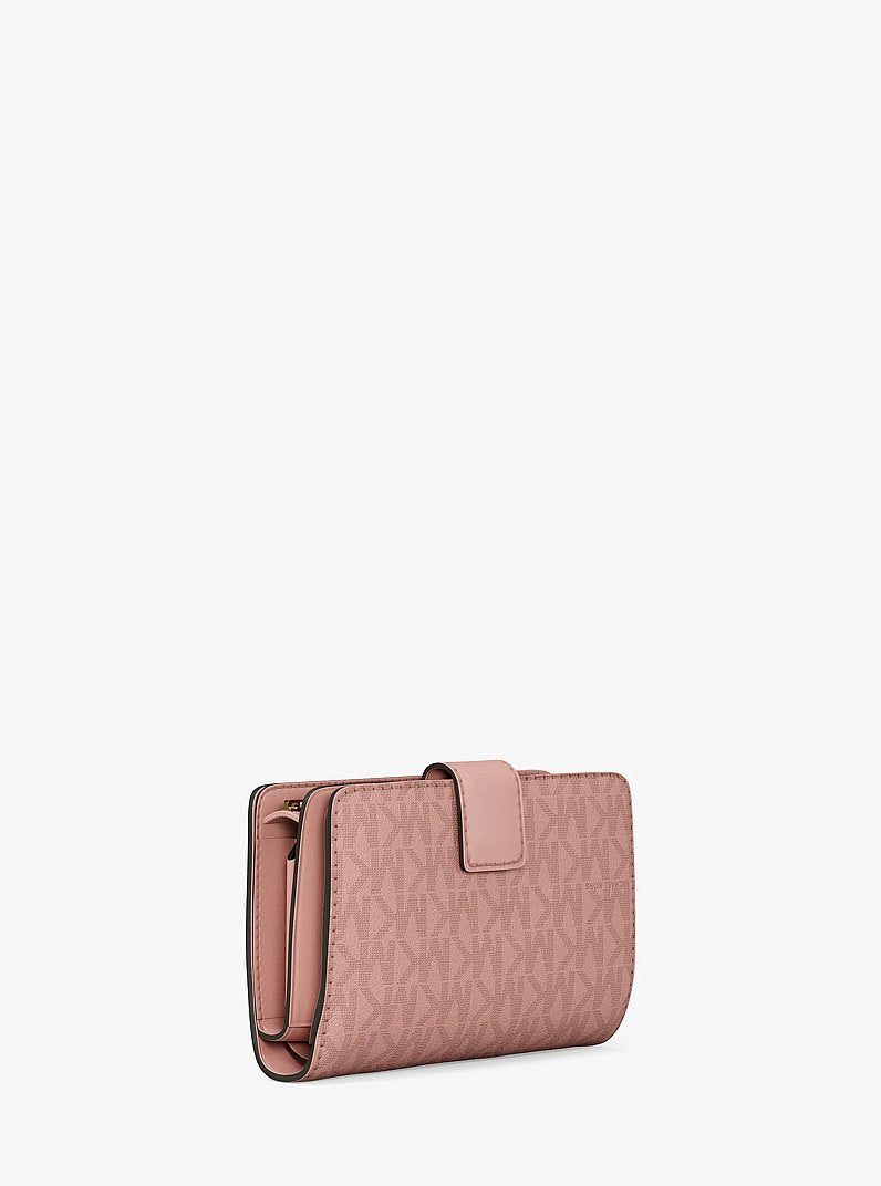 Jet Set Medium Signature Logo Bi-Fold Wallet Powder Blush Powder Blush