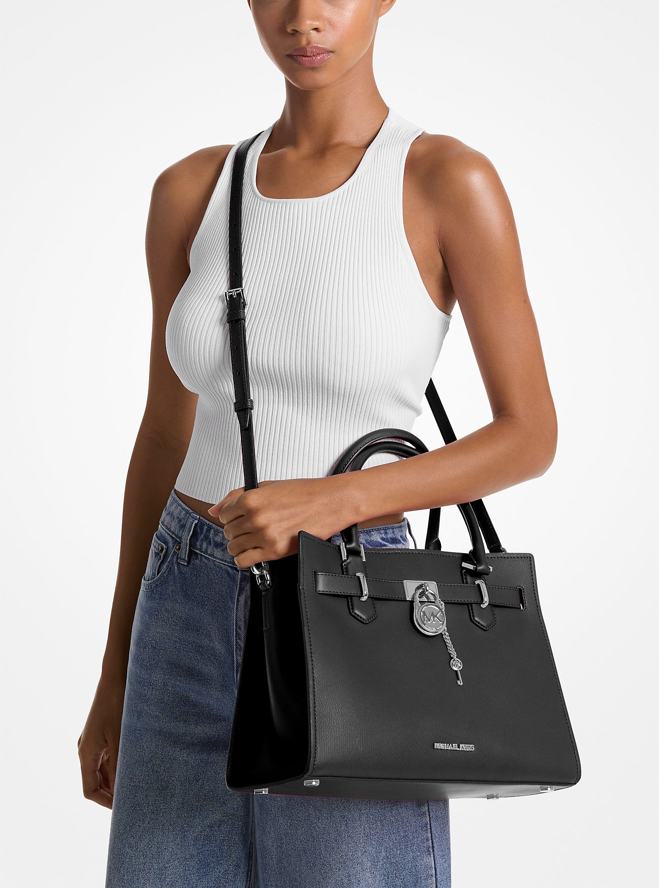 Hamilton Medium Leather Satchel Black Black