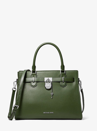 Hamilton Medium Leather Satchel Amazon Green Amazon Green