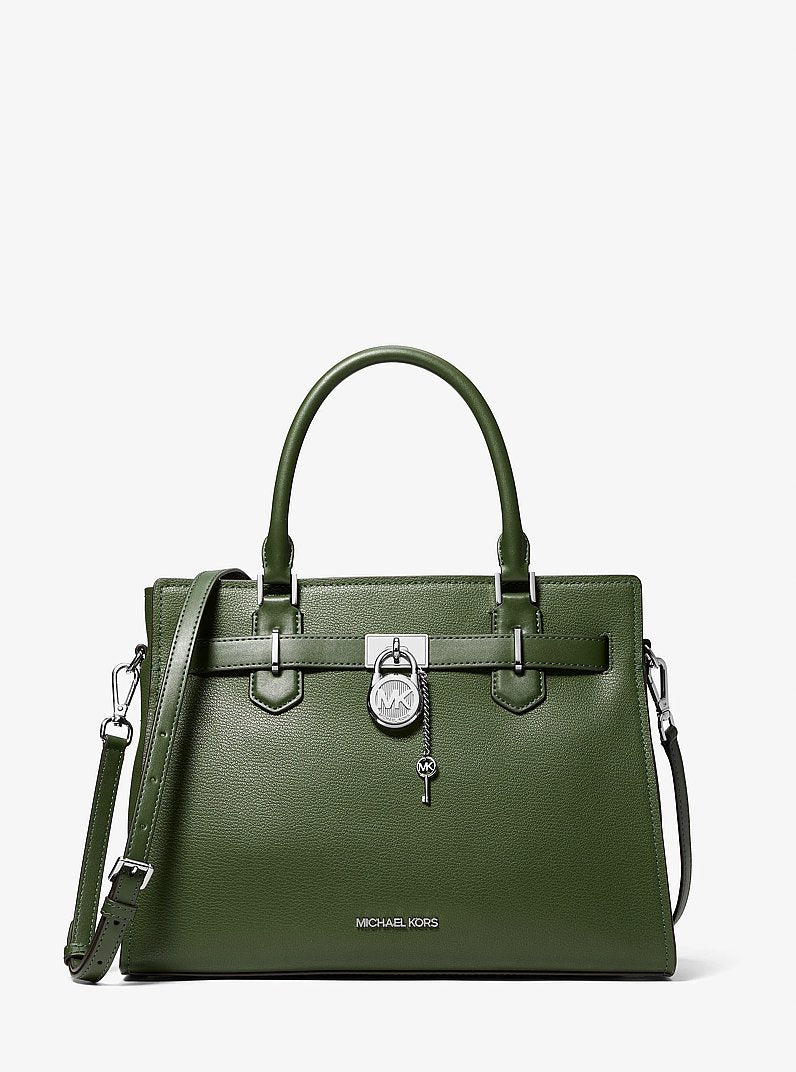 Hamilton Medium Leather Satchel Amazon Green Amazon Green