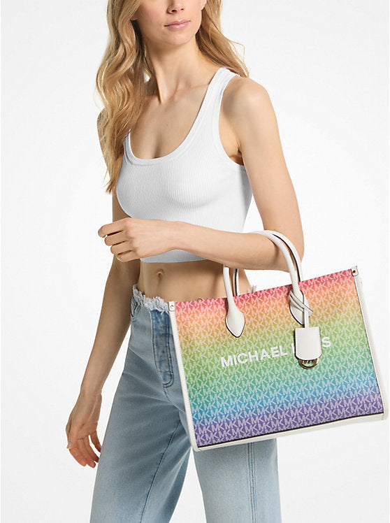Mirella Medium Rainbow Logo Tote Bag Rainbow