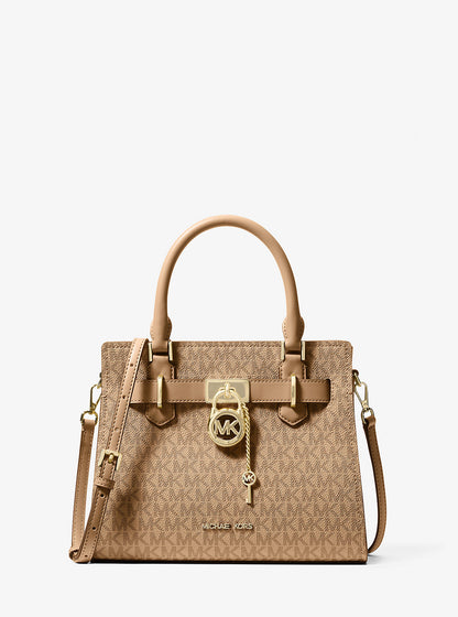 Hamilton Small Signature Logo Satchel Camel Camel