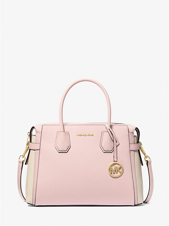 Micheal Kors Mercer Medium Color-Block Belted Satchel Pwd Blsh Mlt
