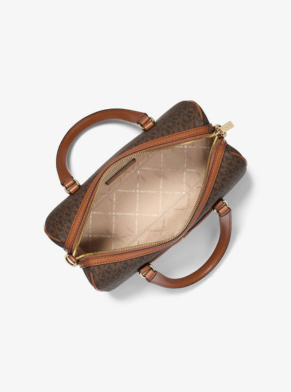 Jet Set Travel Medium Signature Logo Duffel Crossbody Bag Brown Brown