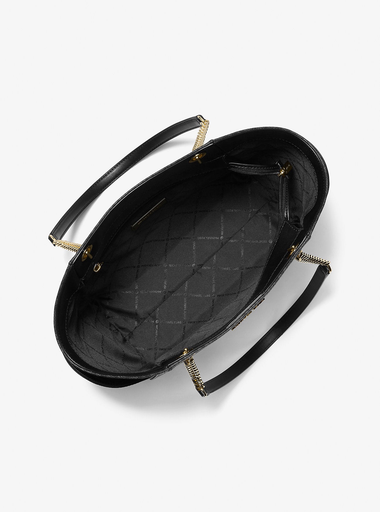 Jet Set Large Signature Logo Shoulder Bag Black Black