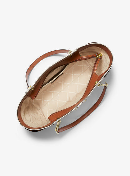 Jet Set Large Signature Logo Shoulder Bag Vanilla Vanilla