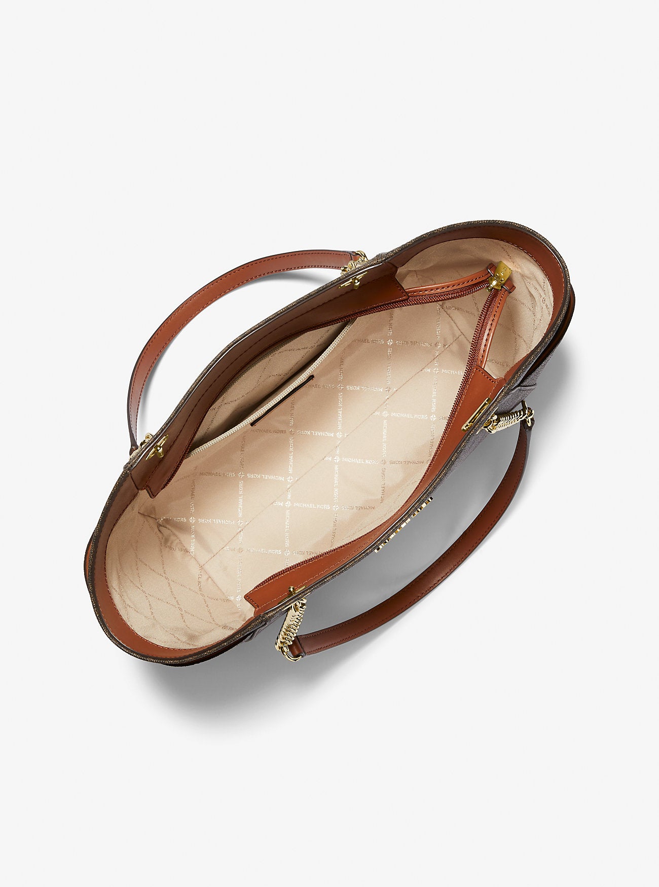 Jet Set Large Signature Logo Shoulder Bag Brown Brown