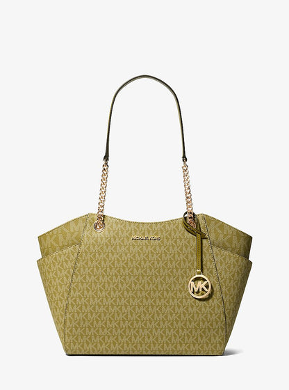 Jet Set Large Signature Logo Shoulder Bag Oregano Oregano